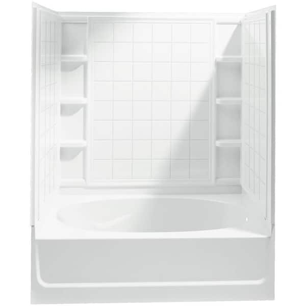 STERLING Ensemble 60 in. x 36 in. x 72 in. Bath and Shower Kit with Right-Hand Drain in White