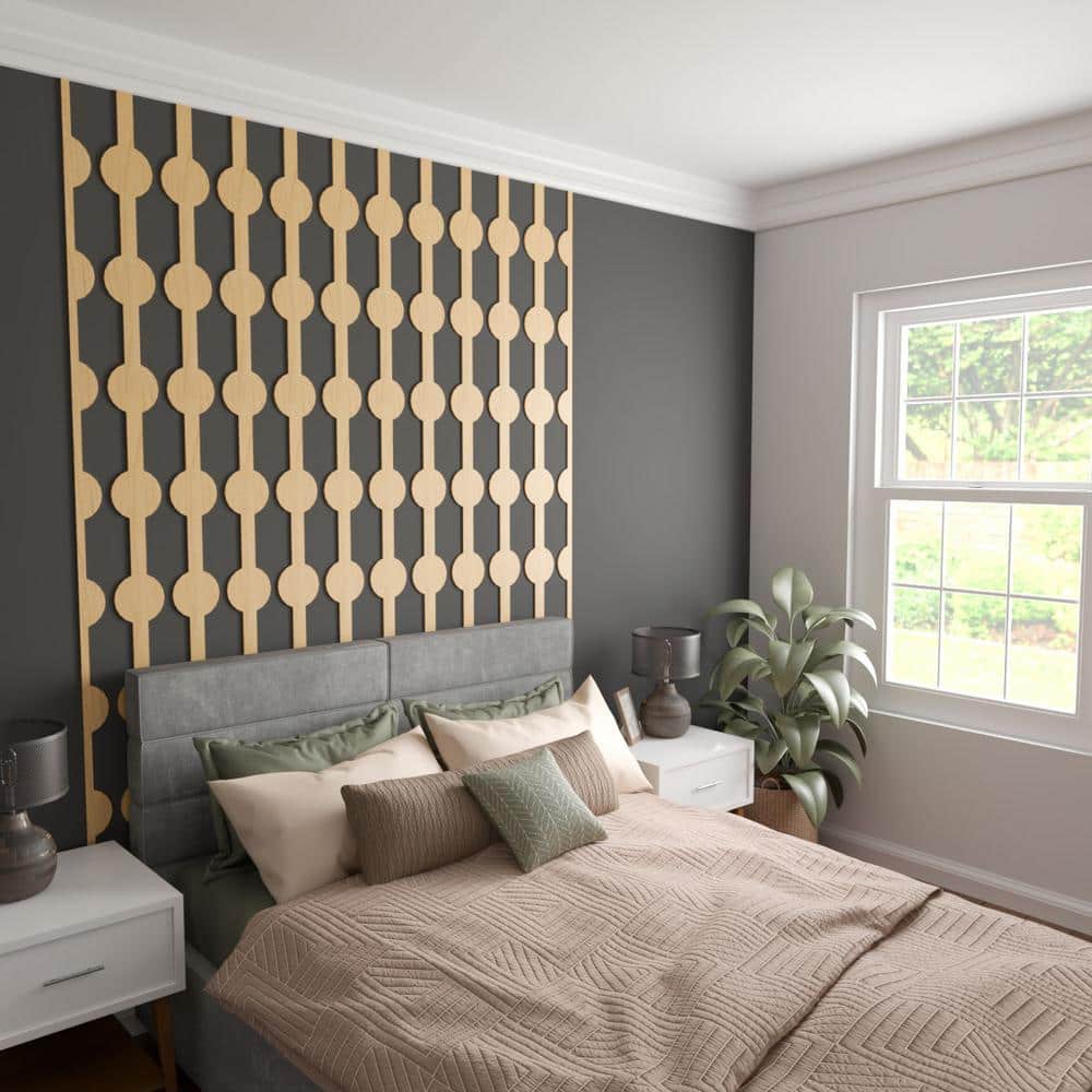 Bridgeport 47" Maple Wood Decorative Slat Wall Panel Kit