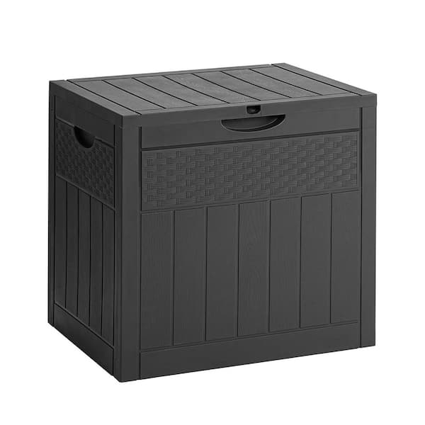 33 Gal. Black Resin Deck Box with Lockable Lid