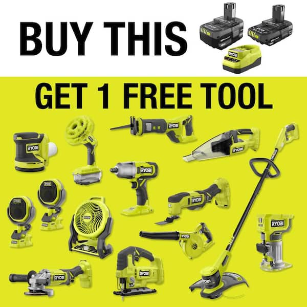 ONE+ 18V Lithium-Ion Starter Kit with 2.0 Ah Battery, 4.0 Ah Battery, and Charger