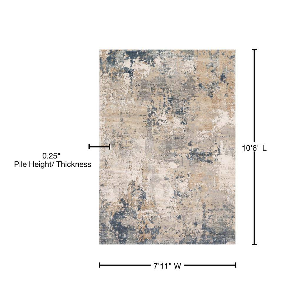 Teagan Sand Mist Rectangular Easy Care Area Rug 7'-11" x 10'-6"
