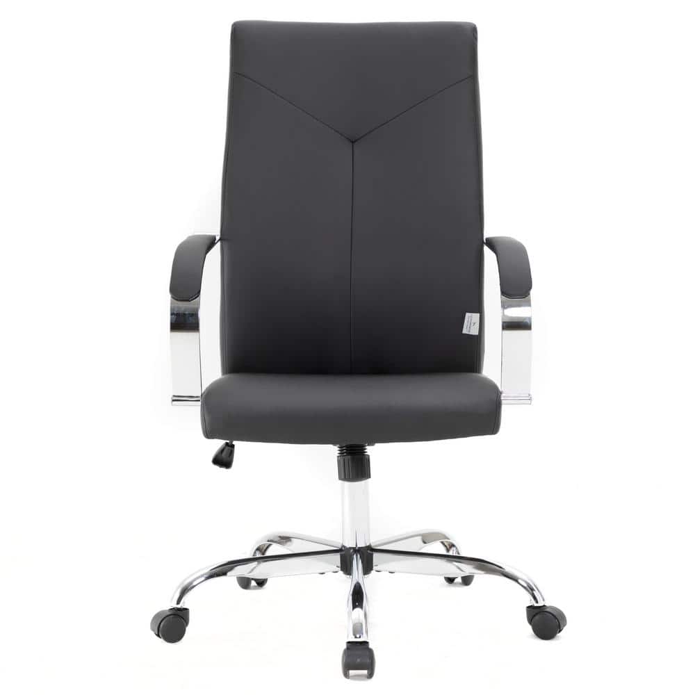 Black High-Back Leather Executive Swivel Office Chair