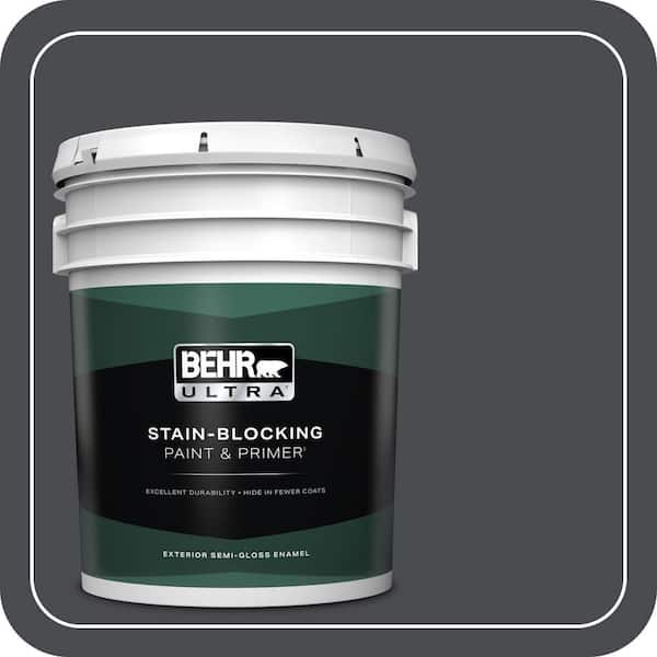 BEHR ULTRA 5 gal. #N500-7 Night Club Semi-Gloss Enamel Exterior Paint & Primer