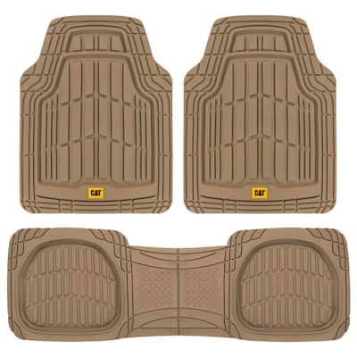 Cosmos V1040LUBE25HP Luxury Carpet Beige Tailored Floor Mats with Beige Cloth Binding with Heelpad