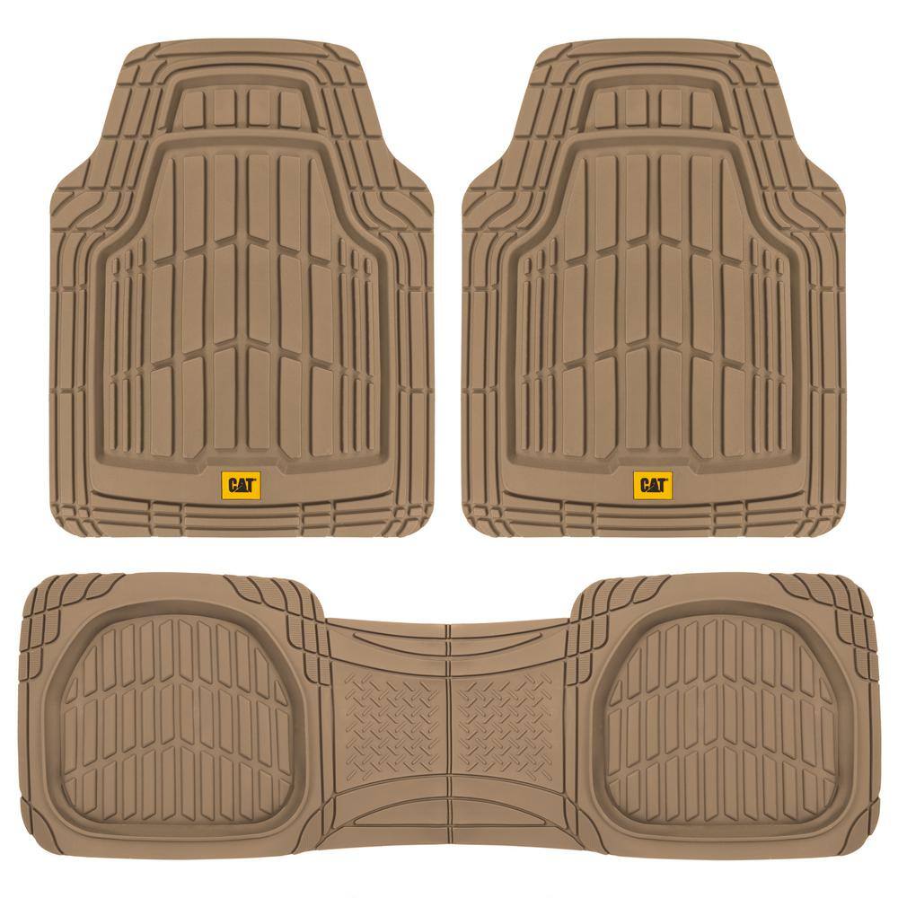 FlexTough 3-Pieces 26 in. x 20 in. Beige Deep Dish Trimmable Car Floor Mats price history on PriceWatchPro