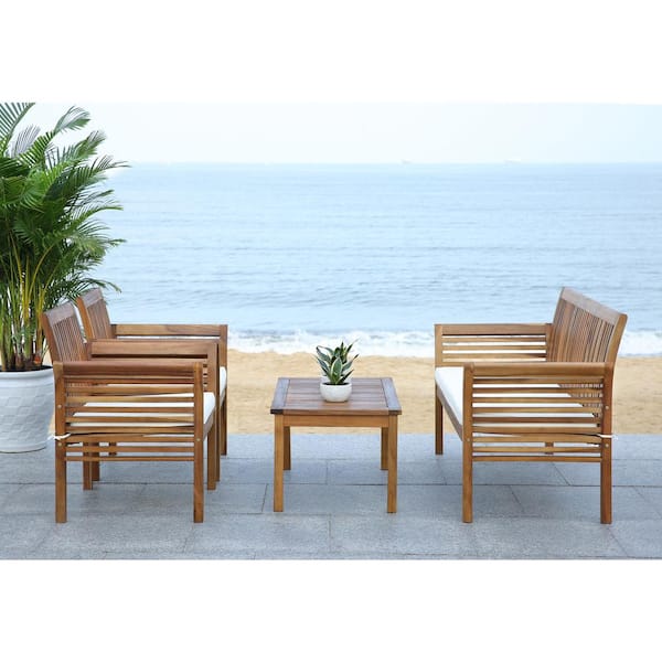Chariot De Service En Bois D'acacia Style Teck - 60x100x76 Cm Avec Plateau, Tiroir Et Porte-verres - 14