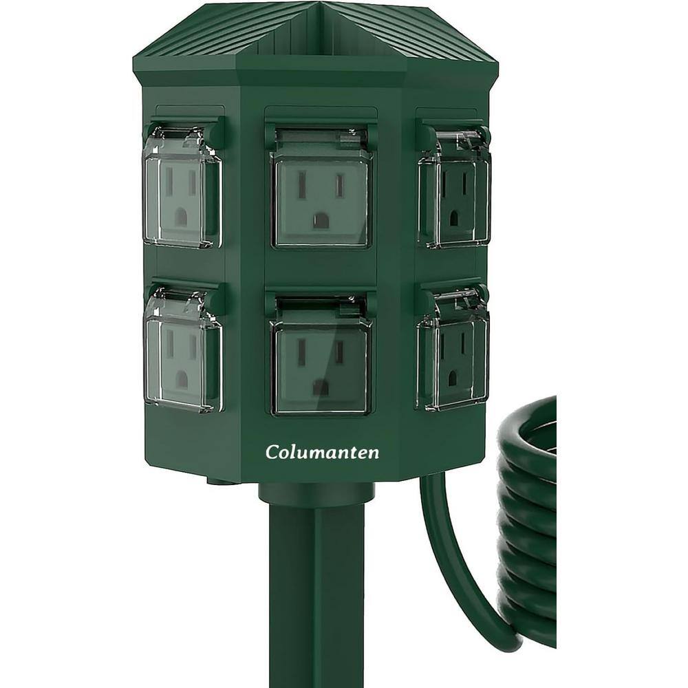 Etokfoks 6Outlets Grounded Outdoor Power Stake Waterproof with 10 ft