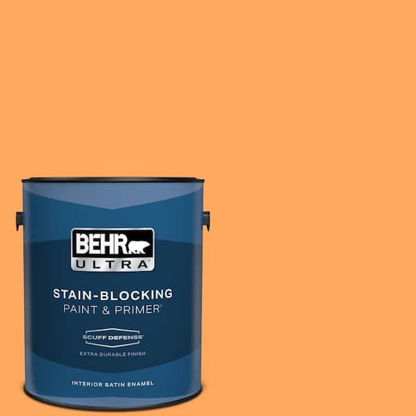 BEHR ULTRA 1 gal. #270B-5 Melon Extra Durable Satin Enamel Interior Paint & Primer