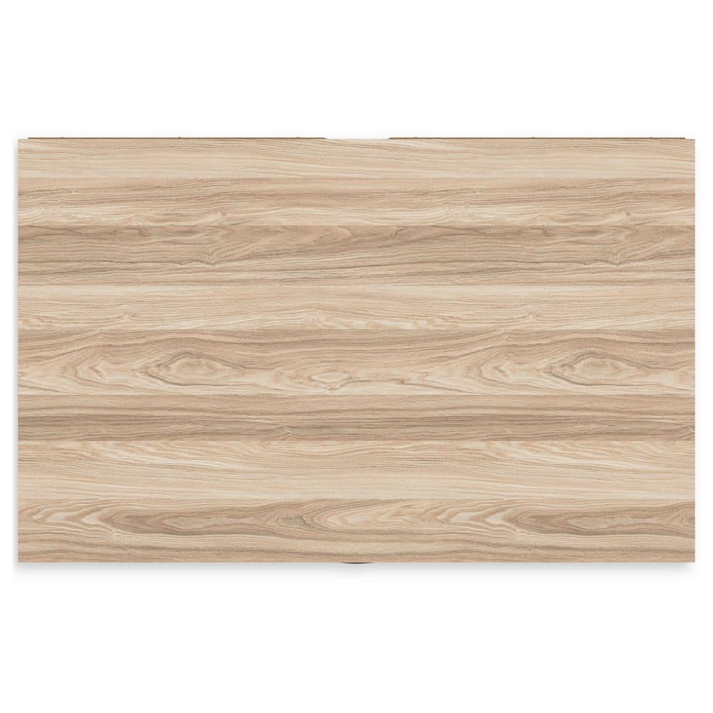 Tan Oak Grain Mid-Century 5-Drawer Dresser with Chevron Pattern