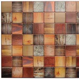 3D Falkirk Retro 10/1000 in. x 38 in. x 19 in. Multicolor Faux Timber PVC Wall Panel