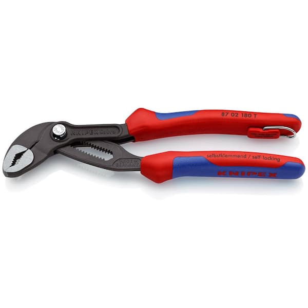 Knipex 87 02 180 T BKA - Cobra Water Pump Pliers-Tethered Attachment