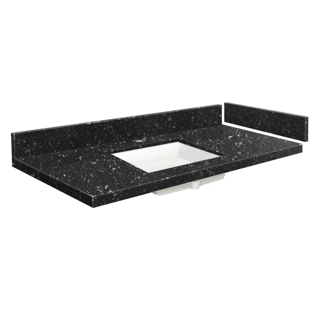 43.5 in. W x 22.25 in. D Quartz Vanity Top in Interlude with Single Hole White Basin price history on PriceWatchPro