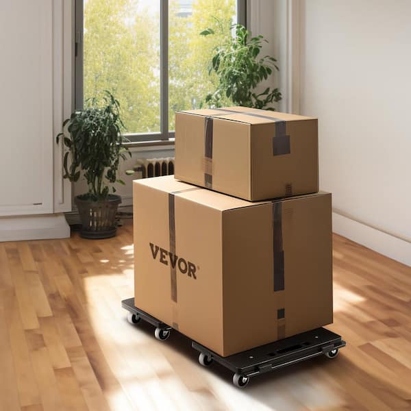 Furniture Dolly, 500 lbs. Capacity Each Count, Heavy Duty 4-Wheel Mover, Portable Flat Cart for Heavy Furniture, 2 Pack