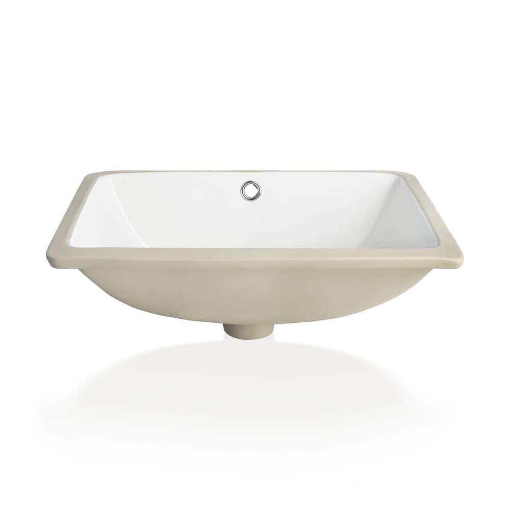 20 in. x 14.75 in. Undermount Rectangular Bathroom Sink with Overflow Drain in White Vitreous China price history on PriceWatchPro