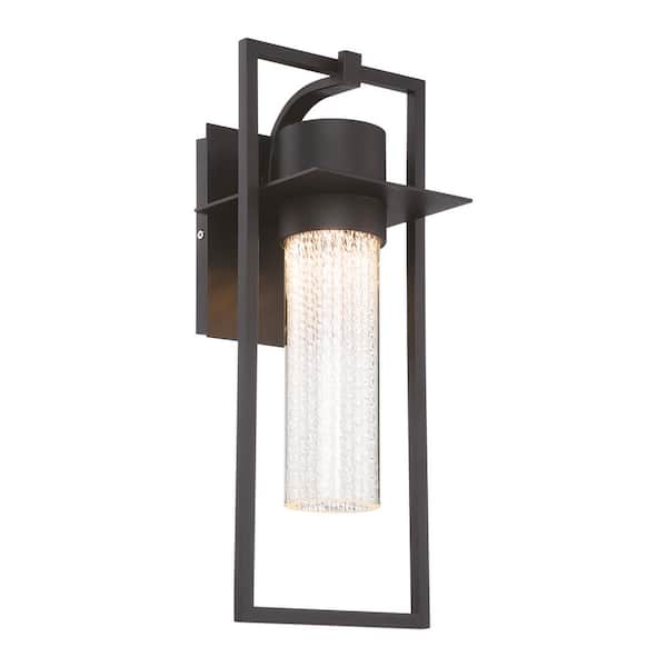Eurofase Medium 1-Light Black Integrated LED Outdoor Wall Sconce