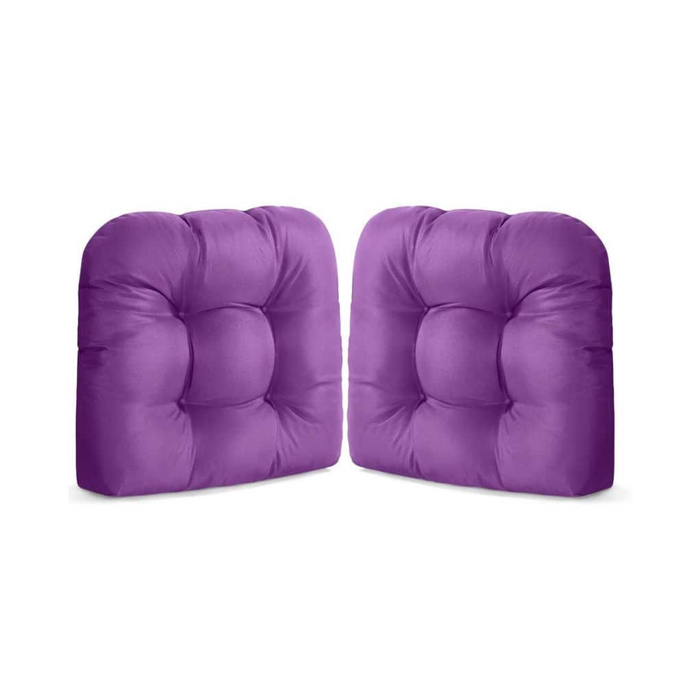 Purple Square Outdoor Seat Cushion for Wicker Chair and Patio