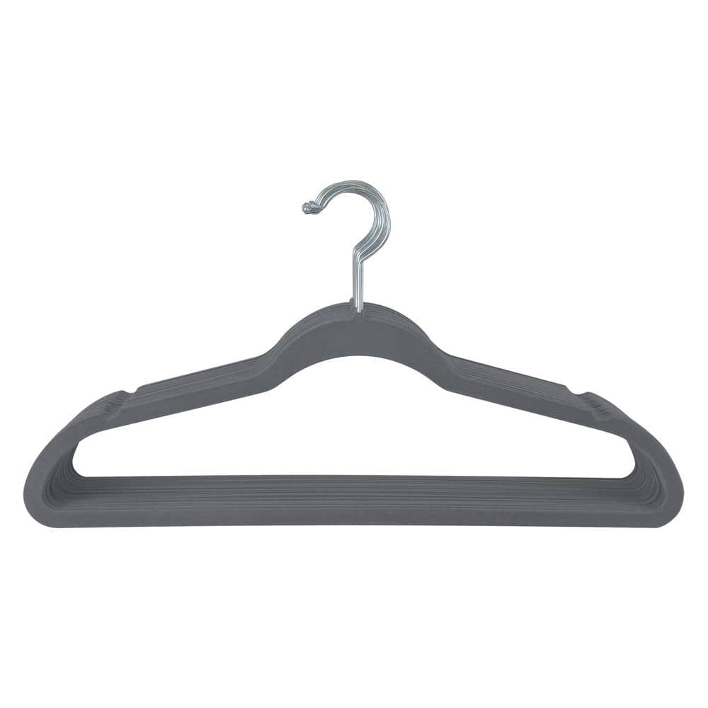 SIMPLIFY 10-Pack Super Slim Velvet Huggable Hangers in Gray