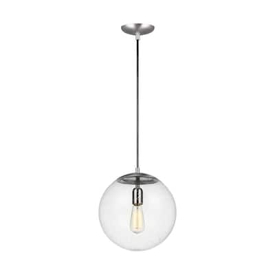 Hanging Globe 1-Light Satin Aluminum Pendant