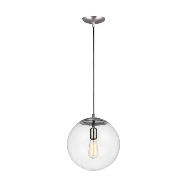 Generation Lighting Hanging Globe 1-Light Satin Aluminum Pendant