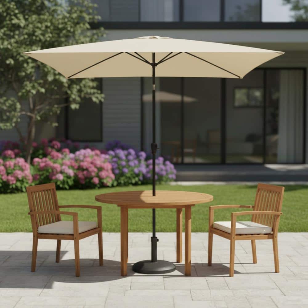 6 x 9 ft. Tan Outdoor Patio Umbrella with Crank and Push Button Tilt for Garden Backyard price history on PriceWatchPro