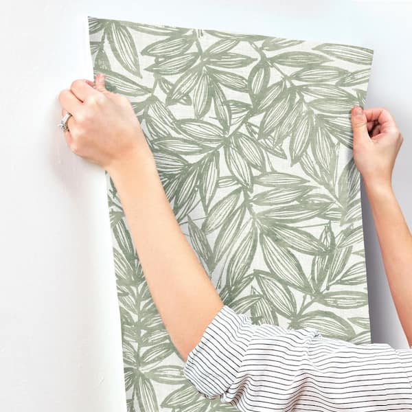 A-Street Prints Rhythmic Sage Leaf Wallpaper 4146-27231