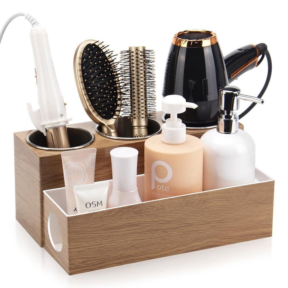 Hair Tool Organizer in Wood, Bathroom Vanity Organizers and Storage, for Hair Dryer, Curling Iron, Flat Iron price history on PriceWatchPro