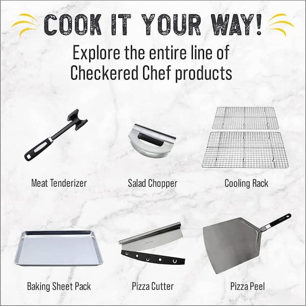 Checkered Chef Baking Sheet with Wire Rack Set 13 x 18 - 1 Pack, Silver