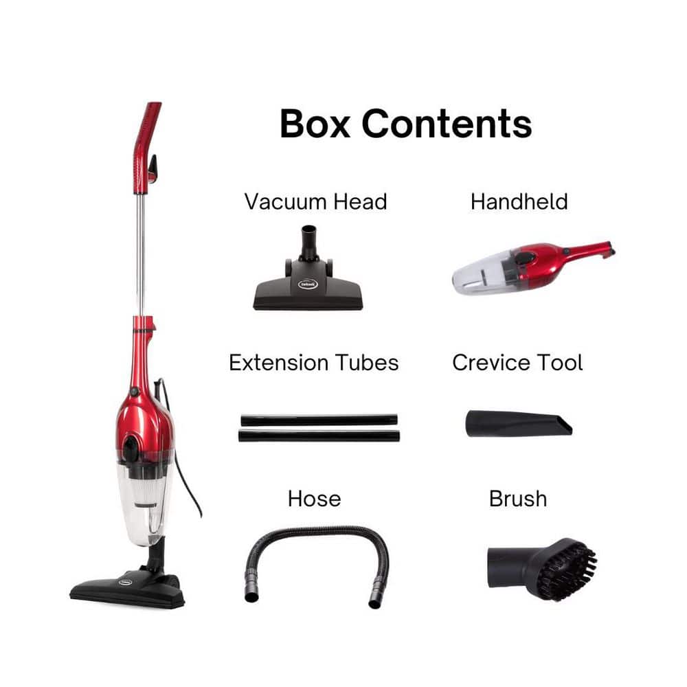 Red 2-in-1 Bagless Upright and Handheld Vacuum Cleaner