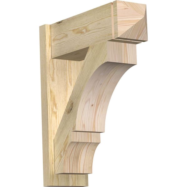 Ekena Millwork 8 in. x 28 in. x 24 in. Balboa Arts and Crafts Rough Sawn Douglas Fir Outlooker