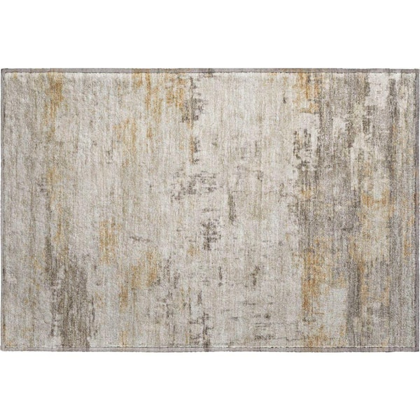 Mayfield Premium Machine Washable Abstract AMF2145 Putty 2 ft. x 3 ft. Accent Rug
