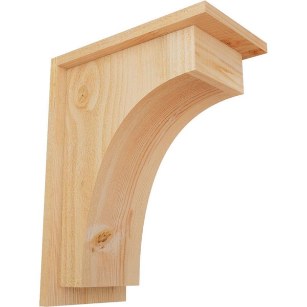 Ekena Millwork 8 in. x 14 in. x 18 in. Huntington Rough Sawn Douglas Fir Corbel with Backplate