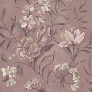 Laura Ashley Blairmore Floral Grape Wallpaper