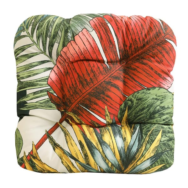 OUTDOOR DECOR BY COMMONWEALTH Tropicana Butterfly Outdoor Cushion Settee in Multi 19 x 19 - Includes 1-Settee Cushion