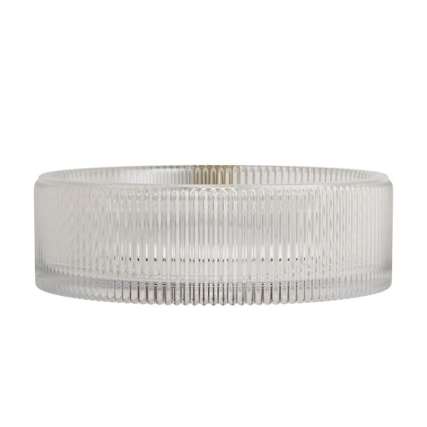 14 in. Bathroom Round Crystal Glass Vessel Sink in Clear Transparent