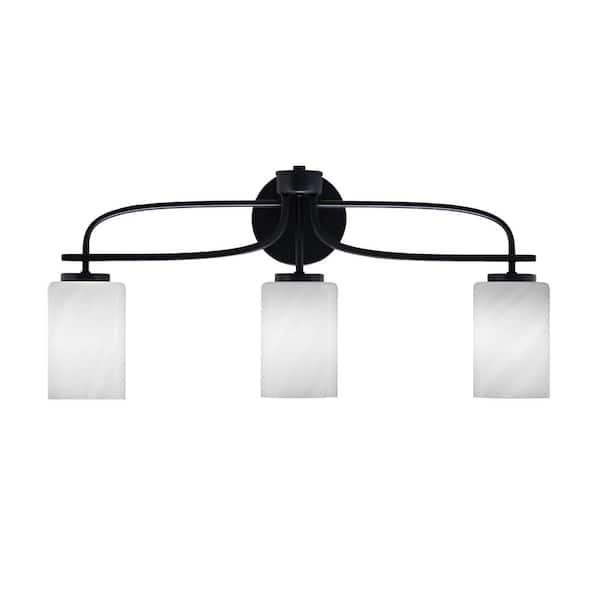 Unbranded Olympia 25.5 in. 3-Light Matte Black Vanity Light