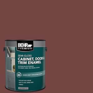 1 gal. #S130-7 Cherry Cola Semi-Gloss Enamel Interior/Exterior Cabinet, Door & Trim Paint