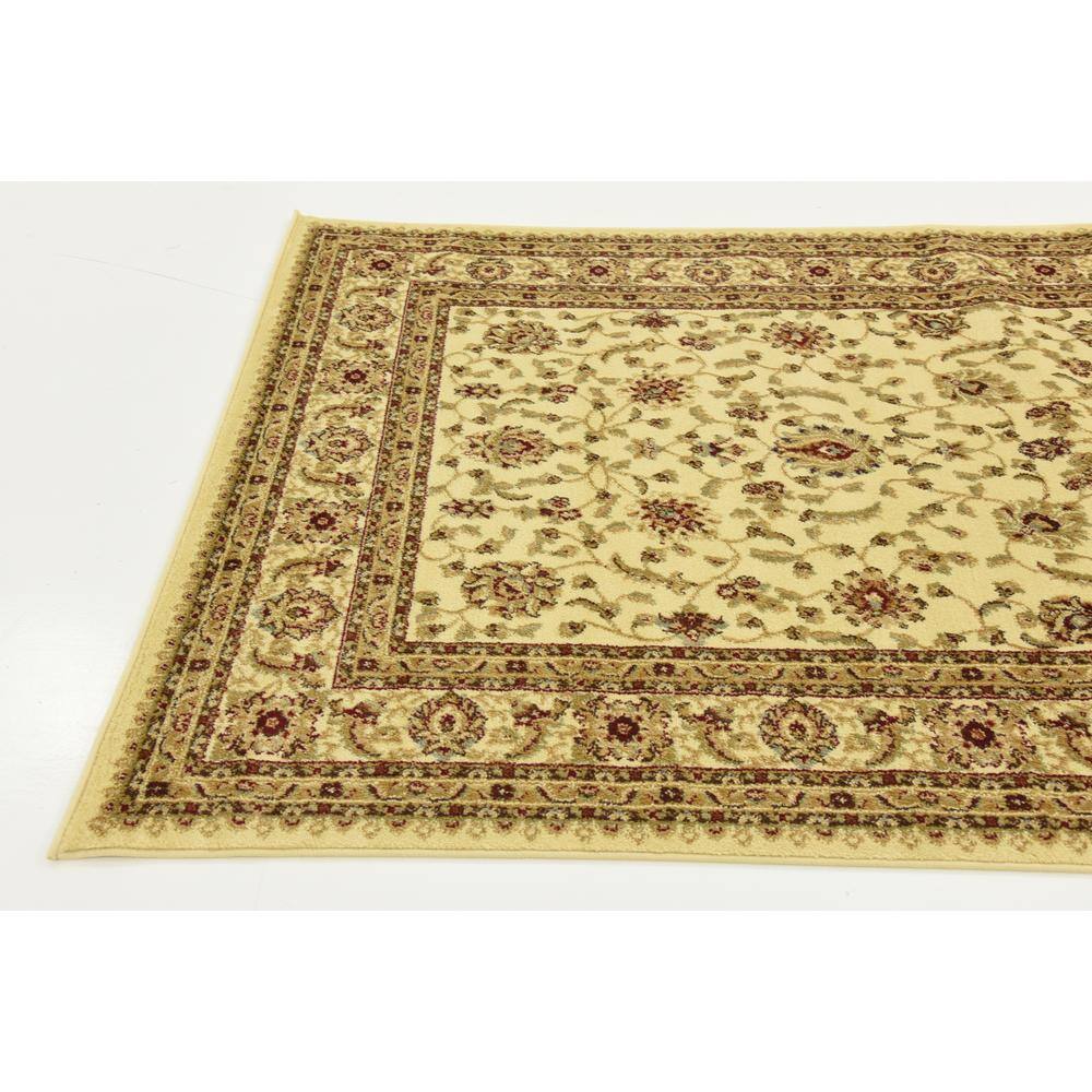 Elegant Ivory Floral 5' x 8' Easy-Care Synthetic Rug