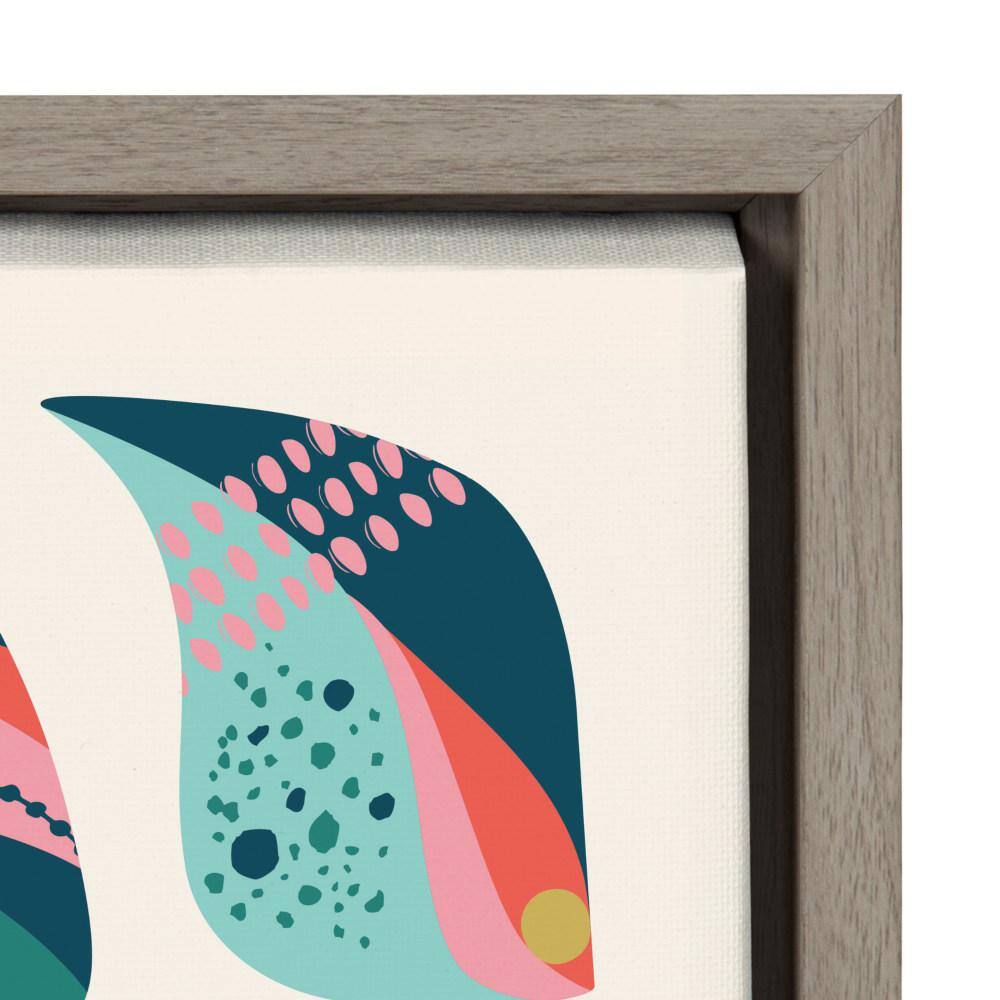 Colorful Abstract Seashells Canvas Print with Gray Frame, 18x24