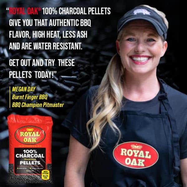 Royal Oak 100 Percent Hardwood Charcoal Pellets for Real BBQ Flavor 30 Pound Bag Resists Water Grilling and Smoking Easy to Clean Black High Heat 