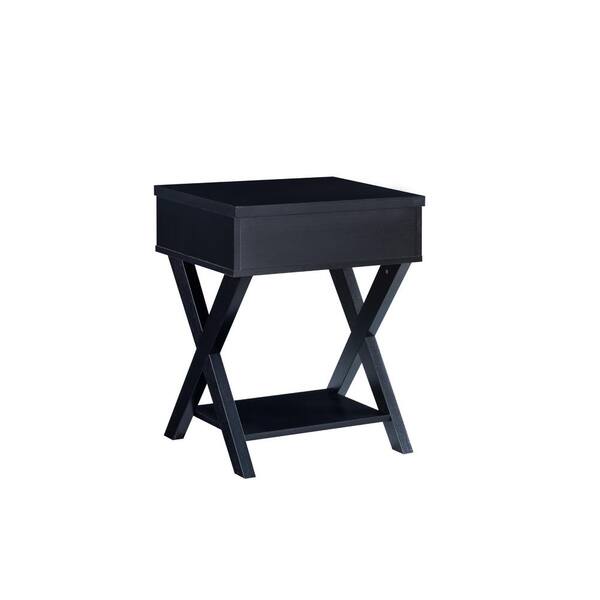 Furniture of America Fabienne Black Flip-Top End Table