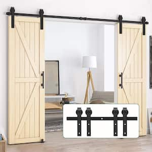 12 ft./144 in. J-Shaped Double Barn Door Hardware Kit