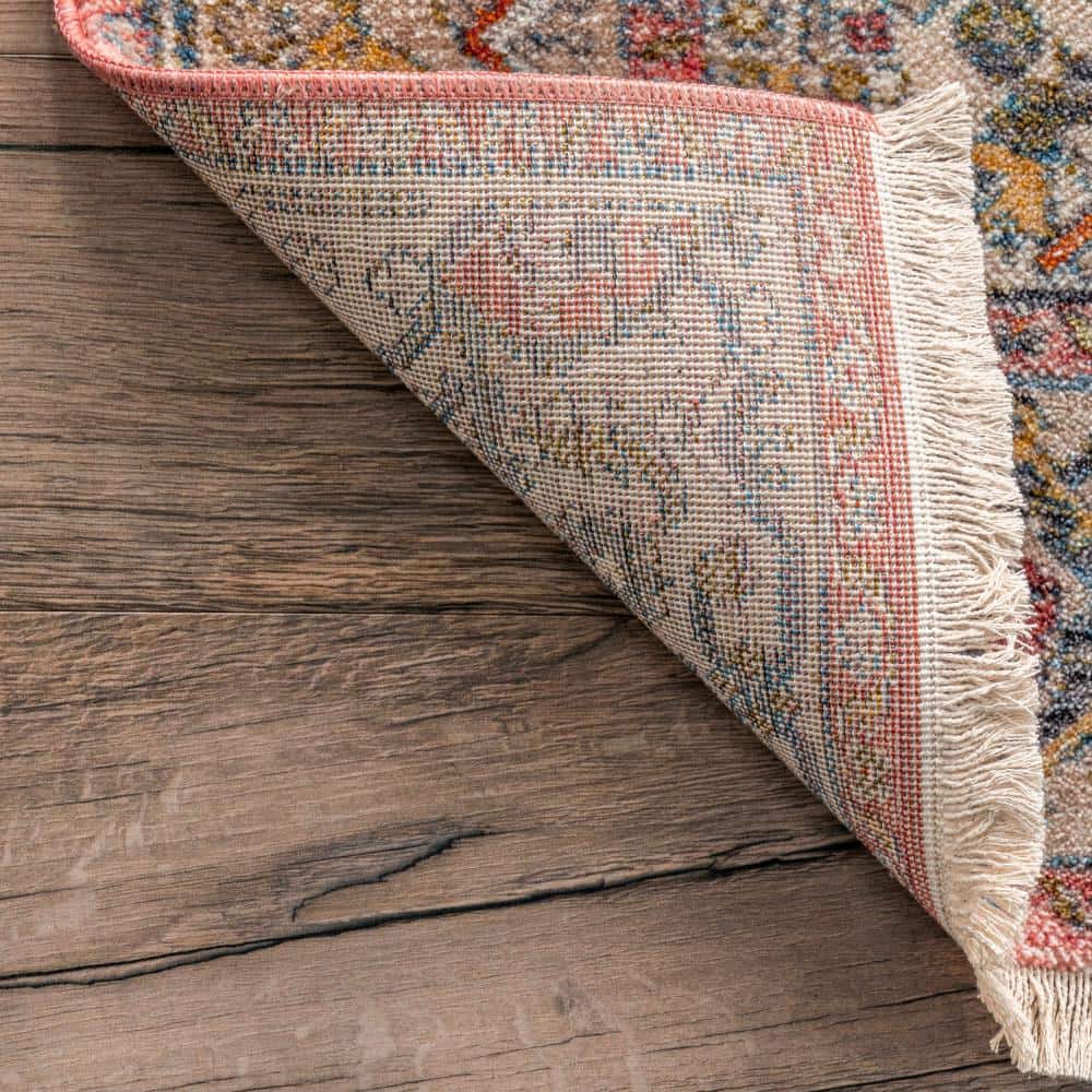 Harriet Orange Vintage Medallion Square Area Rug