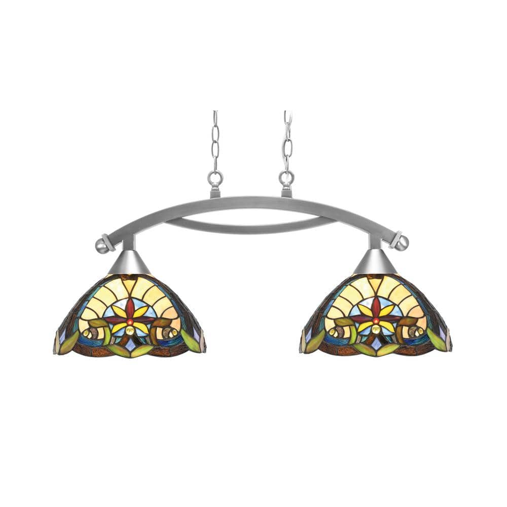 Bridgewater 2-Light Brushed Nickel Linear Chandelier Any room with 12 in. E