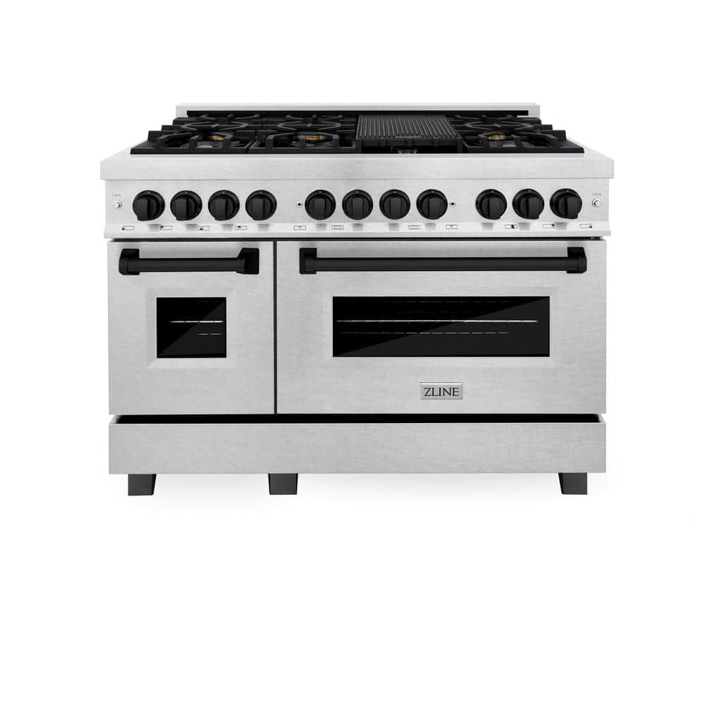 Autograph 48 in. Legacy Dual Fuel Range with 7 Burners and 2 Electric Ovens in Satin Stainless Steel and Black Accents price history on PriceWatchPro