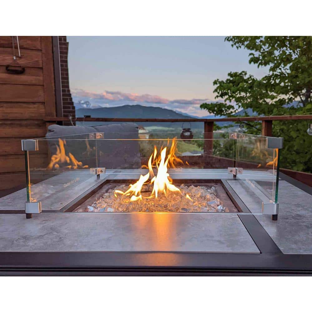 Celestial 23.5" Square Tempered Glass Wind Guard for Fire Pits