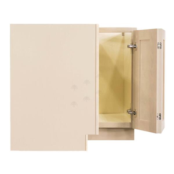 LIFEART CABINETRY Lancaster Shaker Assembled 33 in. x 34.5 in. x 24 in. Base Lazy Susan Cabinet in Stone Wash