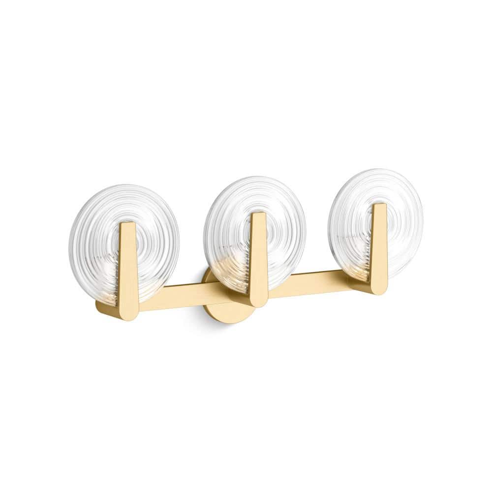 Hint 3-Light Brushed Moderne Brass Swirl Glass Wall Sconce price history on PriceWatchPro