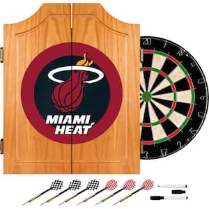 NBA Miami Heat Wood Finish Dart Cabinet Set