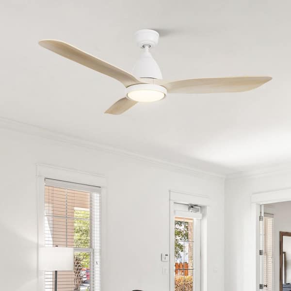 Antrim II 52 in. Dimmable LED Indoor/Outdoor White Smart Ceiling Fan with Light and Remote, Works with Alexa/Google Home