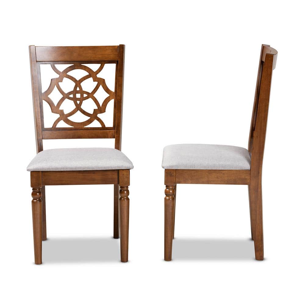 Walnut Brown and Cane Upholstered Low Side Chair